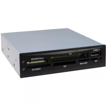 Inter-Tech Nitrox Multi Card Reader CI-02 - kaartlezer - 8,9 cm (3,5 inch) (CF I, CF II, MS, MS PRO, Microdrive, MMC, SD, MS Duo, xD, MS PRO Duo, TransFlash, microSD, SDHC, MS Micro)