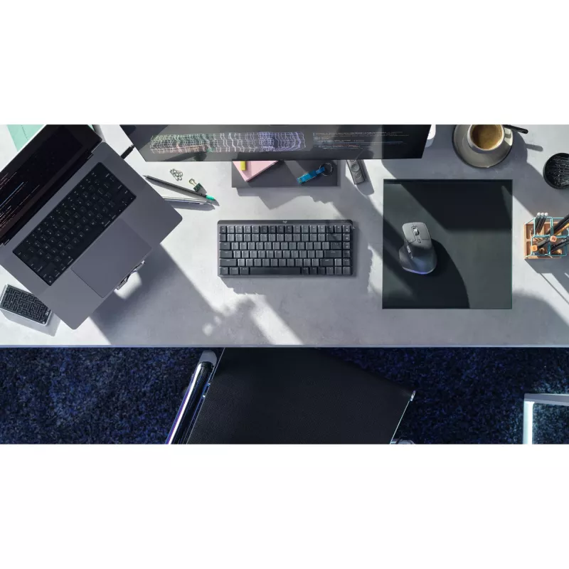 Logitech MX Mechanical Mini 920-010782 draadloos verlicht toetsenbord, klikkende switches, RF draadloos + Bluetooth LE, US International QWERTY, grafiet