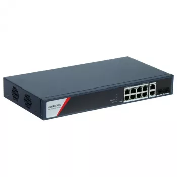 Hikvision DS-3E1512HP-SI-8P2T2F netwerkswitch managed Gigabit Ethernet (10/100/1000) Power over Ethernet (PoE) blauw