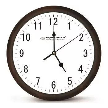 Mechanische wandklok ESPERANZA Los Angeles EHC015W — rond 30 cm, zwart-wit, AA 1,5 V