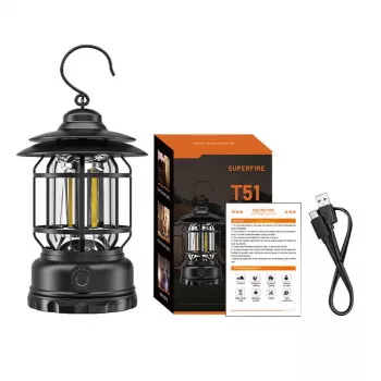 Campinglamp Superfire T51 USB-C oplaadbare draagbare lantaarn, model T51