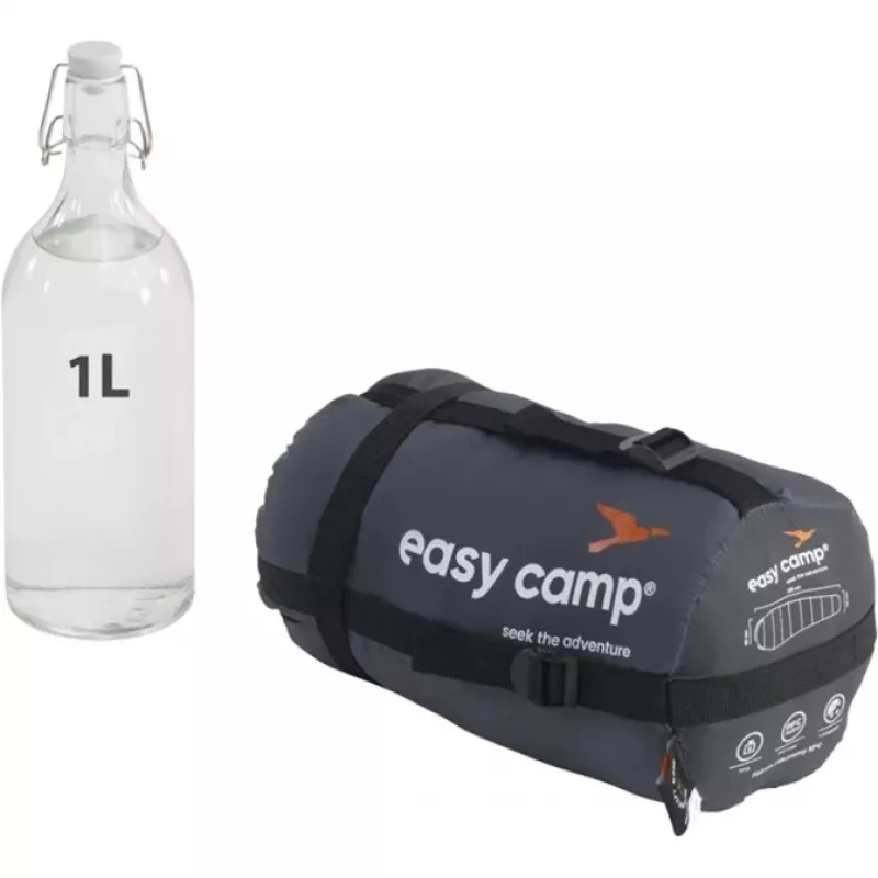 Slaapzak easy camp Falcon I Mummy 10°C grijs – lichte eenpersoons mummieslaapzak, comfort 10°C