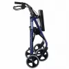 Rollator met vier wielen en zitting, blauw/zwart