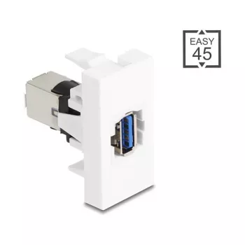 Keystone-module DELOCK 90910 – platte USB-A-aansluiting, wit, 45×22,5×42,6 mm