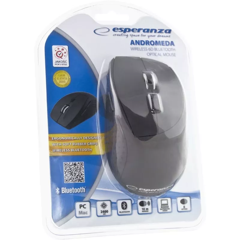 Esperanza EM123K muis voor rechtshandigen Bluetooth 2400 DPI
