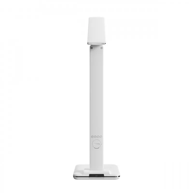 Media-Tech MT222 Leditou led-bureaulamp met 15 W Qi draadloze oplader, klok, wekker, thermometer, wit