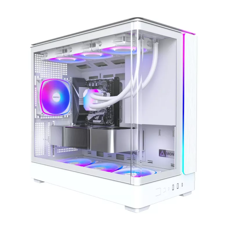 Pc-behuizing Montech KING 15 PRO wit — Micro ATX / Mini-ITX, Midi Tower
