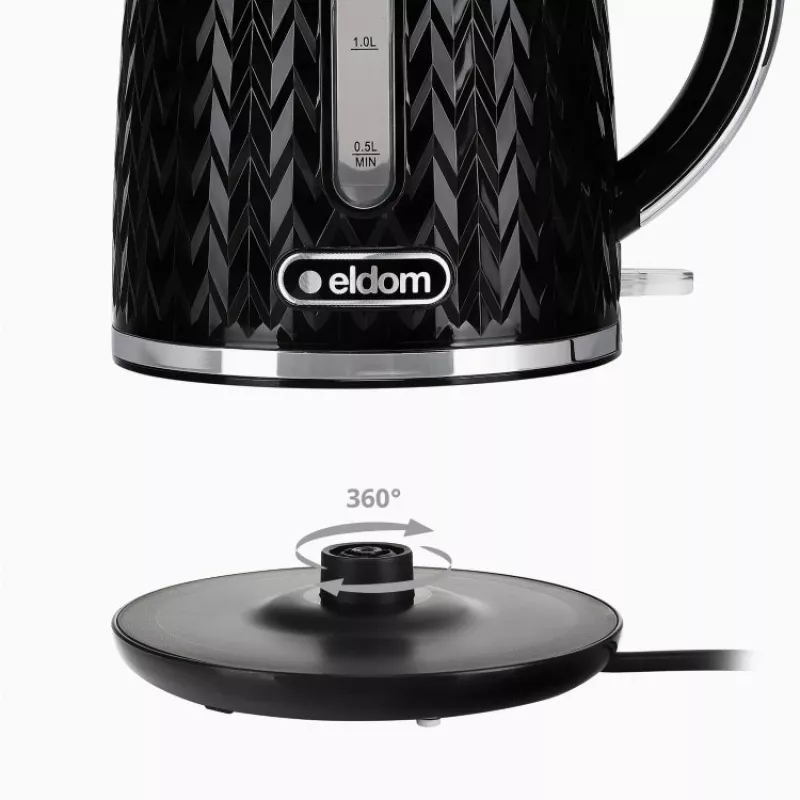 NELO waterkoker, 1,7 l inhoud, 2000 W, zwart