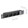 Qoltec aluminium PDU voor 10'' RACK | 1U | 16A | 4xFRANS | 1,8m