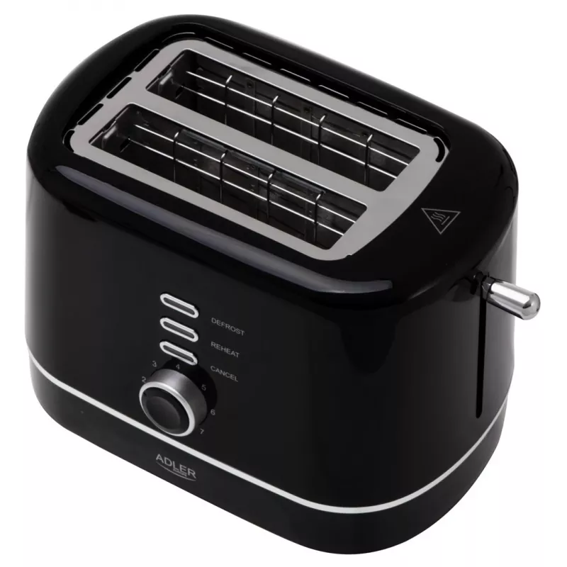 Adler AD 3224b toaster met broodjesrooster 7 bruiningsstanden zwart