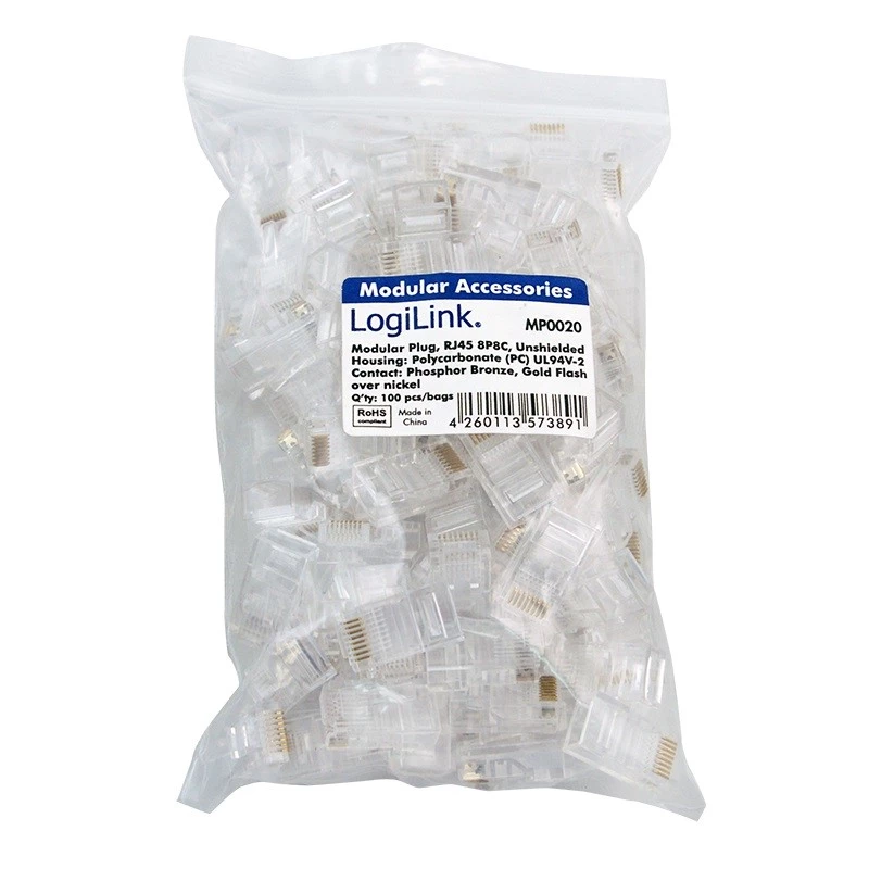 RJ45-stekker LogiLink MP0020 transparant