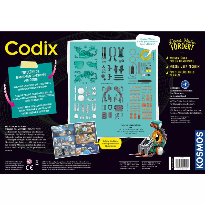 Kosmos Codix, bouwpakket, 8 jaar Kosmos Codix. Producttype: bouwpakket, Aanbevolen leeftijd (min.): 8 jaar