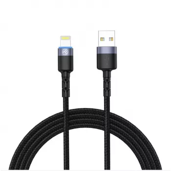 USB-naar-Lightning-datakabel Tellur 1,2 m nylon gevlochten zwart