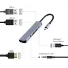 Gembird A-CM-COMBO5-02 laptop-dock/poortreplicator bekabeld USB 3.2 Gen 1 (3.1 Gen 1) Type-C zilver