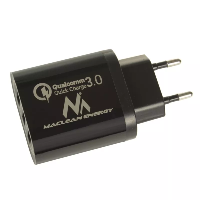 USB-wandlader MACLEAN MCE479B — 3x USB-aansluitingen, 18W totaalvermogen, compact