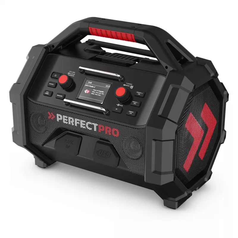 Draagbare bouwradio PerfectPro ROCKTAGON 18V — accu-aangedreven bouwradio