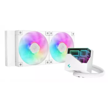 All-in-one waterkoeling DeepCool LT240 White — 240mm-radiator, 2x 120mm PWM-ventilator (600–2400 tpm), 41 cm slangen, voor LGA1150