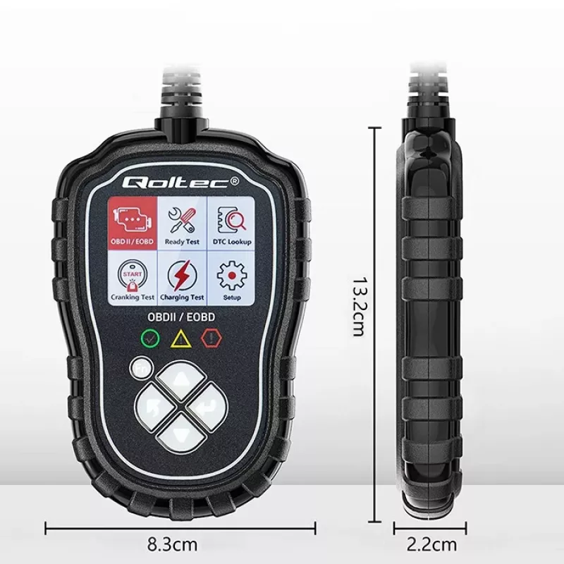 OBDII-diagnosetester QOLTEC ProLine 50685 — voertuig-OBD-II-scanner voor 8V/25V-systemen