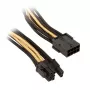 SilverStone PCI-8-pin-naar-PCIe-6+2-pin-kabel, 250 mm – zwart/goud