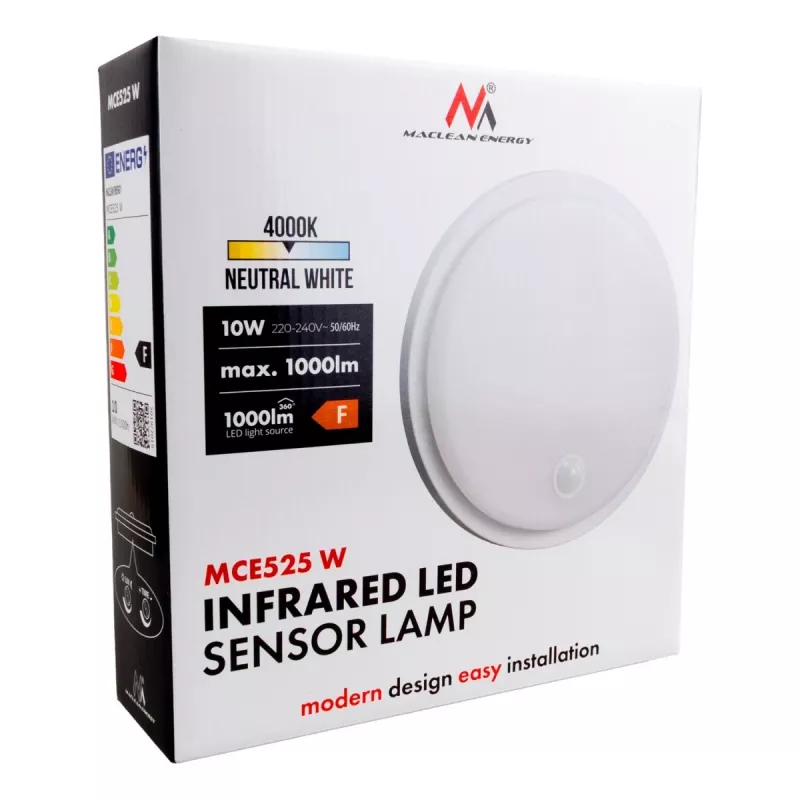 LED-lamp met PIR-sensor MACLEAN MCE525 W — LED-buitenlamp met bewegingssensor