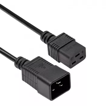 Akyga AK-UP-03 server verlengkabel IEC C20 naar C19, 1,8 m, zwart