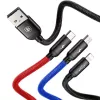 BASEUS Colorfone CAMLT-BSY01 USB-kabel 1,2 m USB A 3 x USB C zwart, rood, blauw