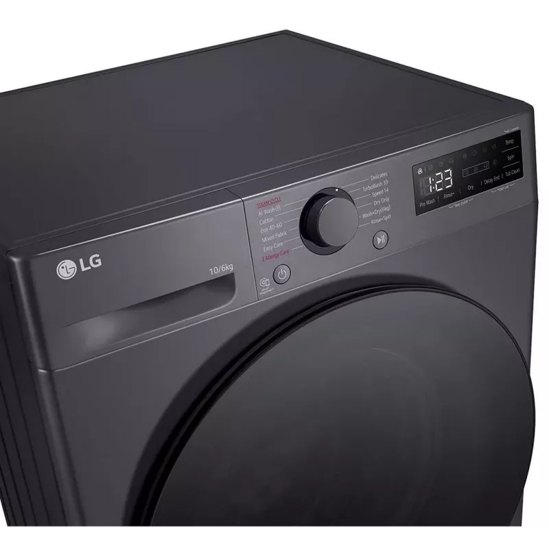 LG F4DR510S2M wasmachine met droger 10 kg / 6 kg 1400 t/min zwart
