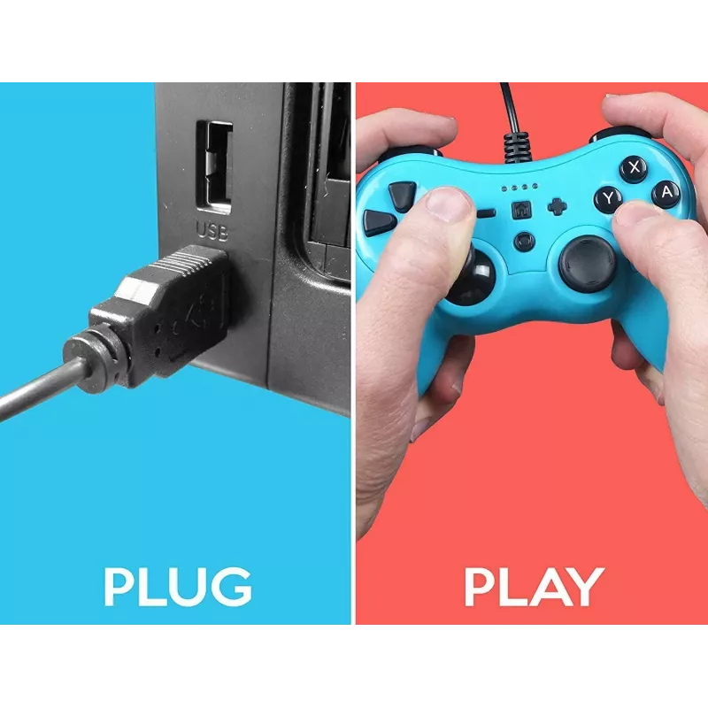 Bedrade controller SUBSONIC SA5488-1 Neon Blue — voor Nintendo Switch, bedrade verbinding