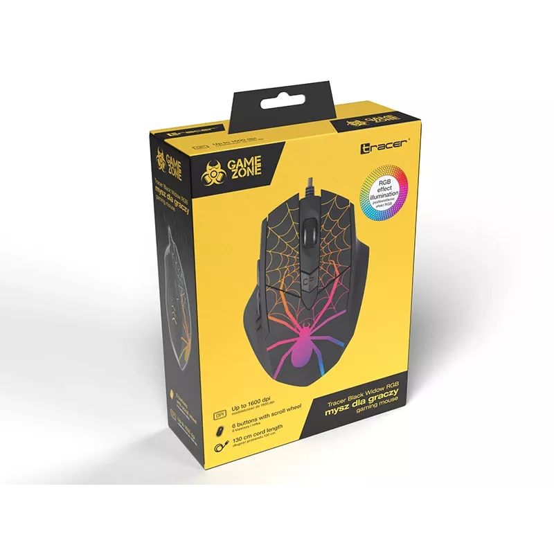 Muis GAMEZONE zwart Widow USB