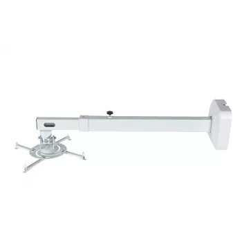 Wandbeugel AVTEK WallMount Next 1200 — staal, wit, telescopisch, 360° draaibaar, kantelbaar ±42°, max. belasting 20 kg