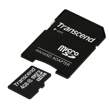 Flashgeheugen Transcend 4GB MicroSDHC Class 10 met adapter