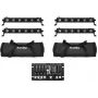 EUROLITE LED-bar-set 4x LED BAR-6 QCL RGBW met 2 softbags en controller