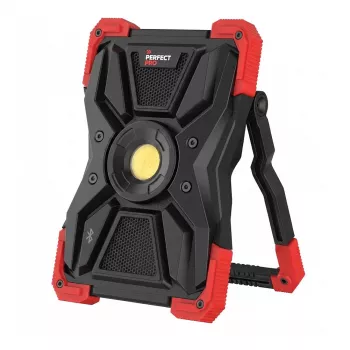 LED-werklamp PerfectPro L-100 met luidspreker, draagbare werklamp met ingebouwde Bluetooth-luidspreker