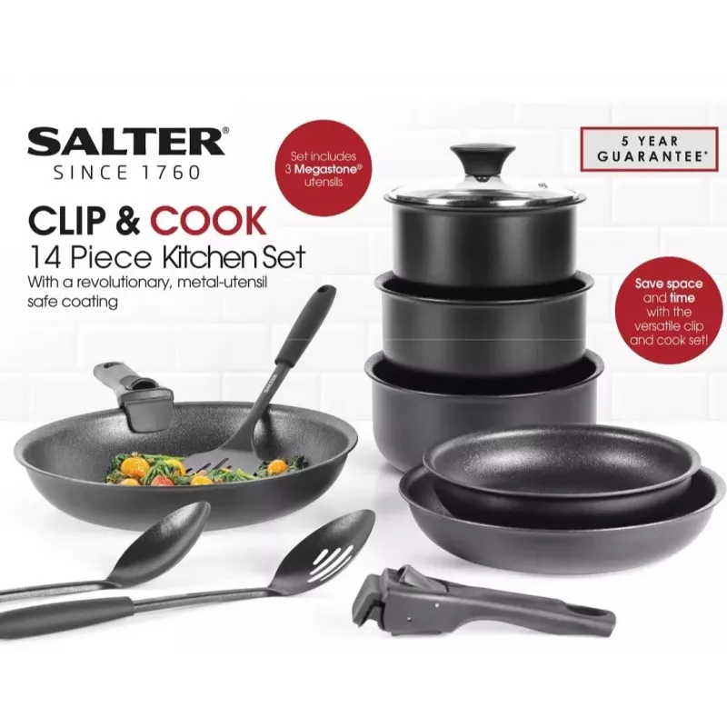 Pannenset Salter BW12055IS 14-delig roestvrijstalen keukengerei