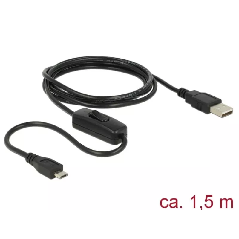 USB-kabel DeLOCK 84803 USB 2.0 1,5 m USB-A Micro-USB B zwart