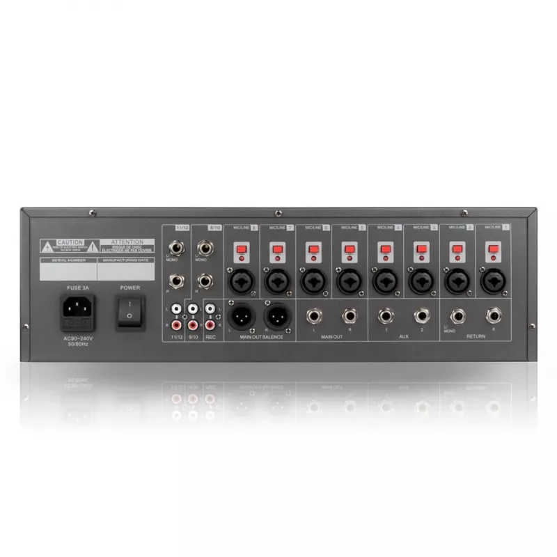 RM12 FX - analoge mixer met Bluetooth DSP EQ MP3 Phantom, 12 kanalen