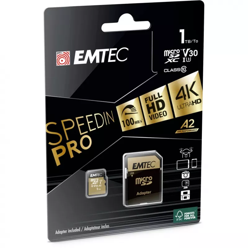 Emtec 1 TB MicroSDXC UHS-I geheugenkaart ECMSDM1TXC10SP