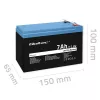 LiFePO4-accu 12,8V 7Ah, 89,6Wh, BMS