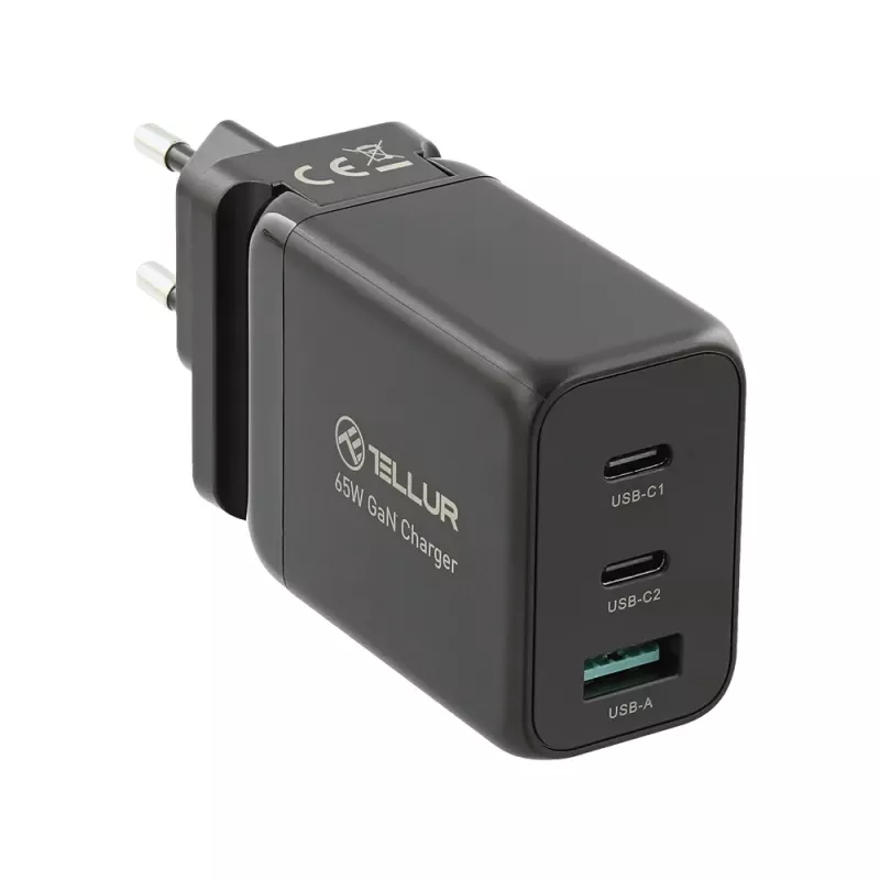 Wandlader Tellur TLL151451 65W, 3-poorts (2x USB-C, 1x USB-A)