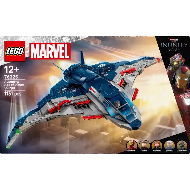 LEGO Marvel Super Heroes 76325 Avengers: Age of Ultron Quinjet bouwset, 1131 stuks, 5 minifiguren, 12+
