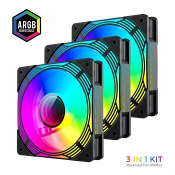 Gamemax | behuizingsventilator | KF300R BK | zwart