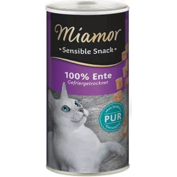 Natvoerlekkernij Miamor Sensible Snack 30 g — monoproteïne eend, 80% eiwit, 9% vet