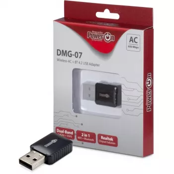 Inter-Tech DMG-07 – draadloos – USB – WLAN / Bluetooth – Wi-Fi 5 (802.11ac) – 650 Mbit/s – zwart (88888146)