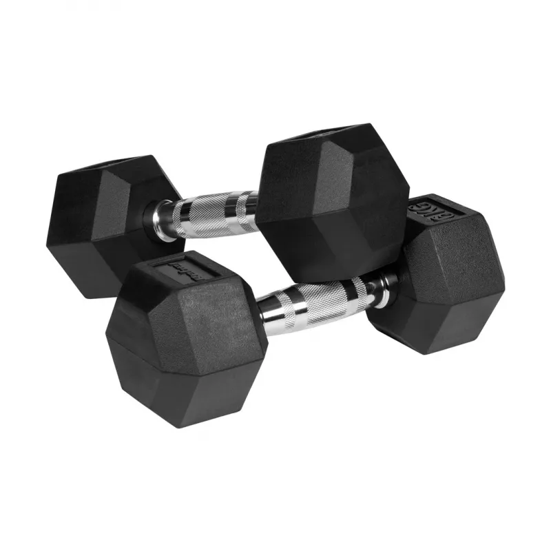 Gerubberde gietijzeren halterschijven HEX 2x6 kg REBEL ACTIVE