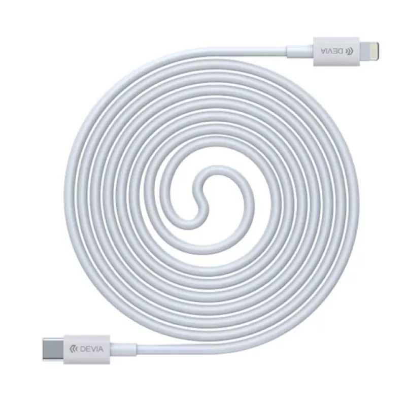 USB-C-naar-Lightning-kabel Devia Smart Series PD 18W – wit, MFi-gecertificeerd
