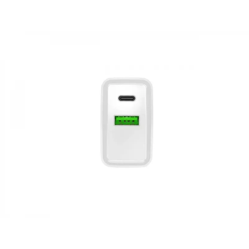 Netvoedingssnellader NATEC RIBERA 12V 20W USB-C PD 3.0 + USB-A Samsung AFC wit