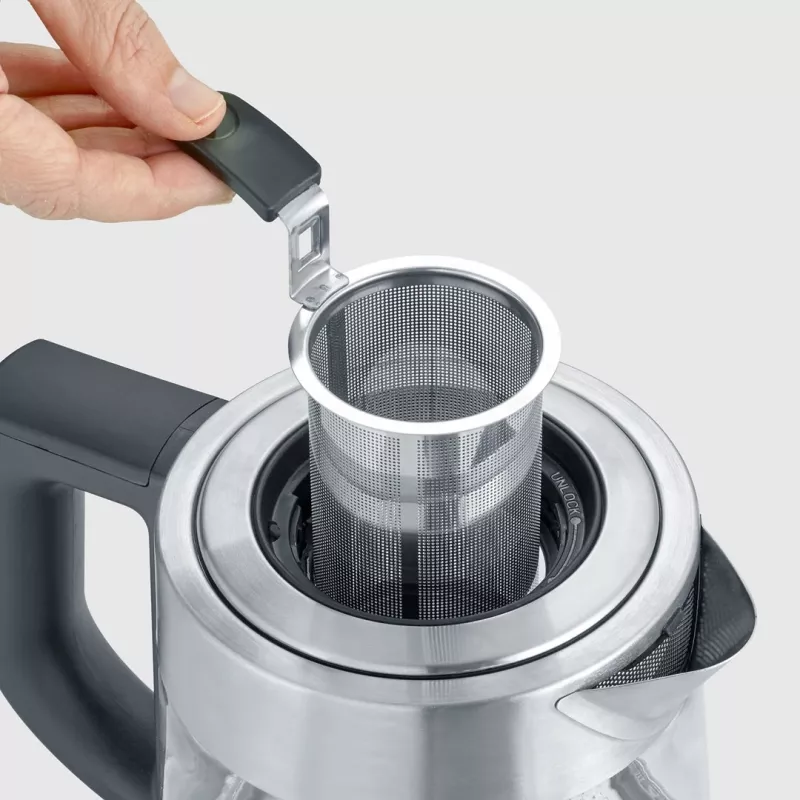 Elektrische waterkoker SEVERIN 1 L 2200 W glas en roestvrij staal, 5 temperatuurinstellingen, LED-display