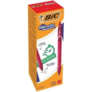 BIC gelpen Gelocity QUICK DRY rood, 12-pack 494671