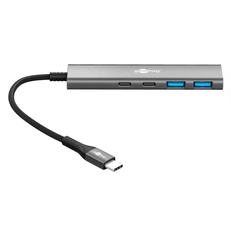 Goobay Slim 4-poorts USB-hub USB-C naar/USB-A 5 Gbit/s - stekker USB 3.2 (76563)