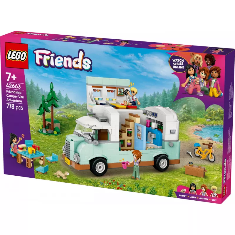 LEGO Motor Home set 42663 — LEGO Friends camper, 778 onderdelen, 3 minipoppen, vanaf 7 jaar